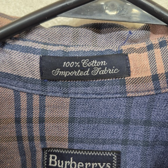 Vintage Burberrys Shirt‎ Men's XL Plaid Flannel Button-Down Made in USA - Picture 7 of 11